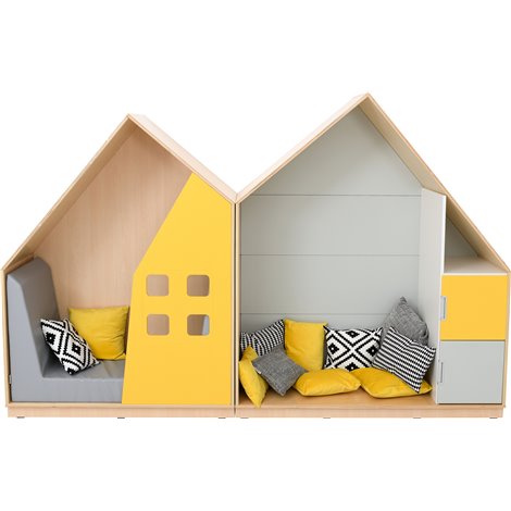 Set mobilier Quadro 160, Casuta Dubla, cu saltea si perne incluse, gradinita si scoala - imagine 6